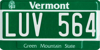 VT license plate LUV564