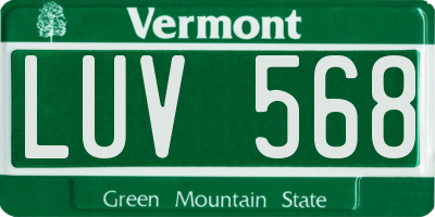 VT license plate LUV568