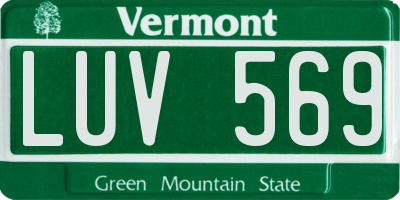 VT license plate LUV569