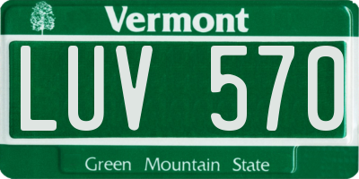 VT license plate LUV570