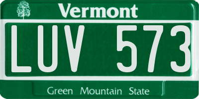 VT license plate LUV573