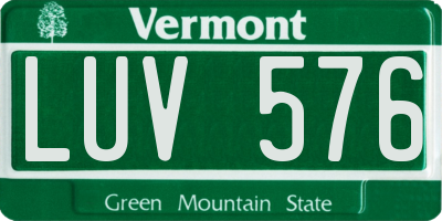 VT license plate LUV576