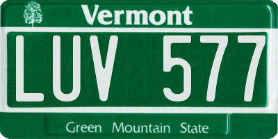 VT license plate LUV577