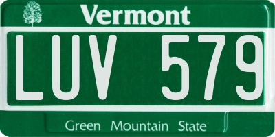 VT license plate LUV579