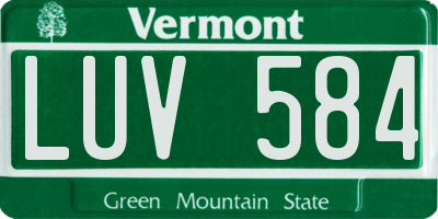 VT license plate LUV584