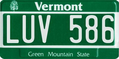VT license plate LUV586