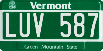 VT license plate LUV587