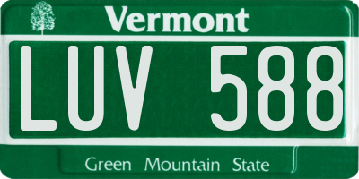 VT license plate LUV588