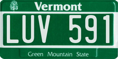 VT license plate LUV591