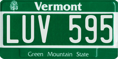 VT license plate LUV595