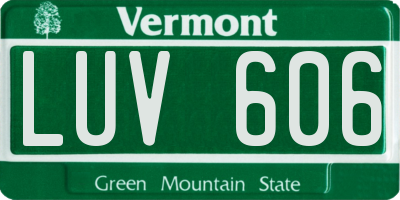 VT license plate LUV606