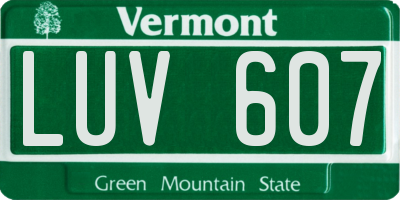 VT license plate LUV607