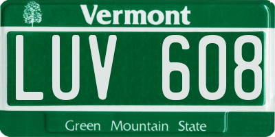 VT license plate LUV608
