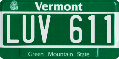 VT license plate LUV611