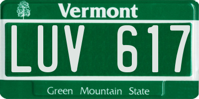 VT license plate LUV617