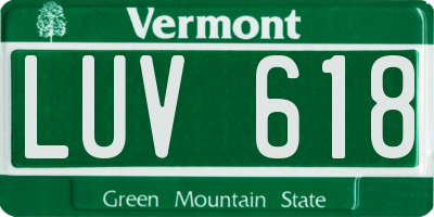 VT license plate LUV618