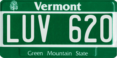 VT license plate LUV620