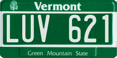 VT license plate LUV621