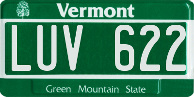 VT license plate LUV622