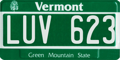 VT license plate LUV623