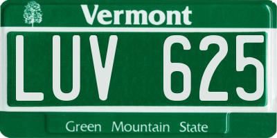 VT license plate LUV625