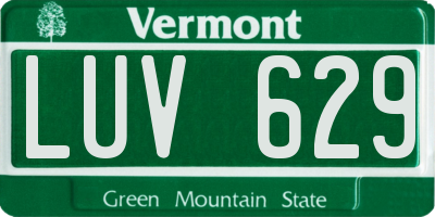 VT license plate LUV629