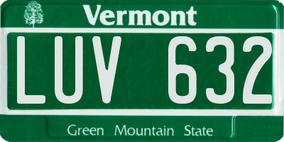 VT license plate LUV632