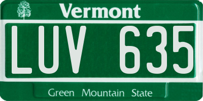 VT license plate LUV635
