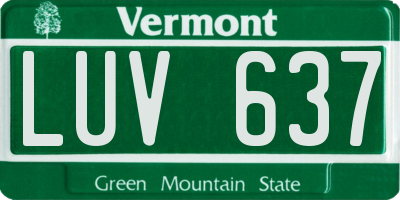 VT license plate LUV637