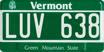 VT license plate LUV638