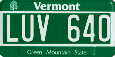 VT license plate LUV640