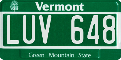 VT license plate LUV648