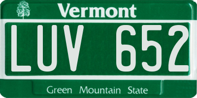 VT license plate LUV652