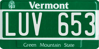 VT license plate LUV653