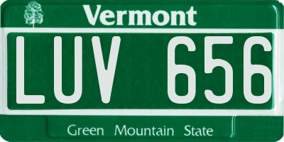 VT license plate LUV656