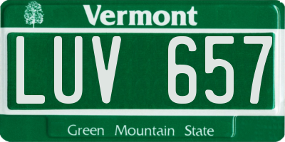 VT license plate LUV657