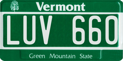 VT license plate LUV660