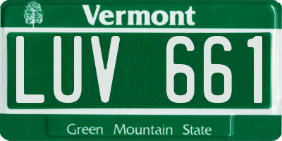 VT license plate LUV661