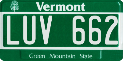 VT license plate LUV662