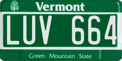 VT license plate LUV664