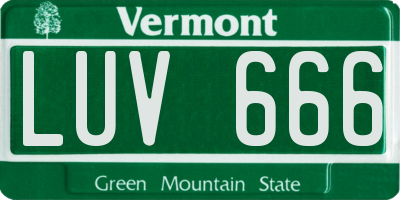 VT license plate LUV666
