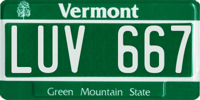 VT license plate LUV667