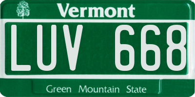 VT license plate LUV668