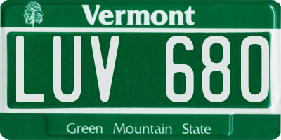 VT license plate LUV680