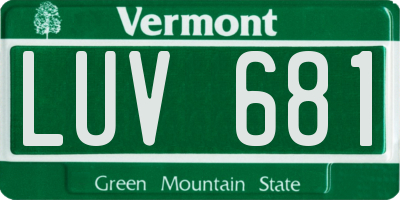 VT license plate LUV681