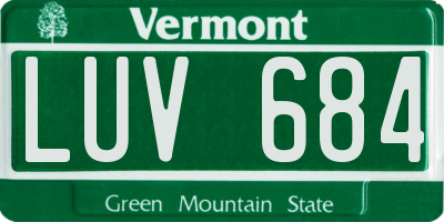 VT license plate LUV684
