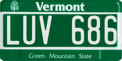 VT license plate LUV686