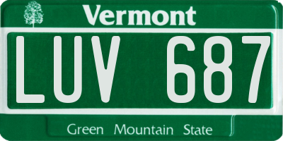 VT license plate LUV687