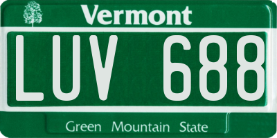 VT license plate LUV688