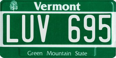 VT license plate LUV695